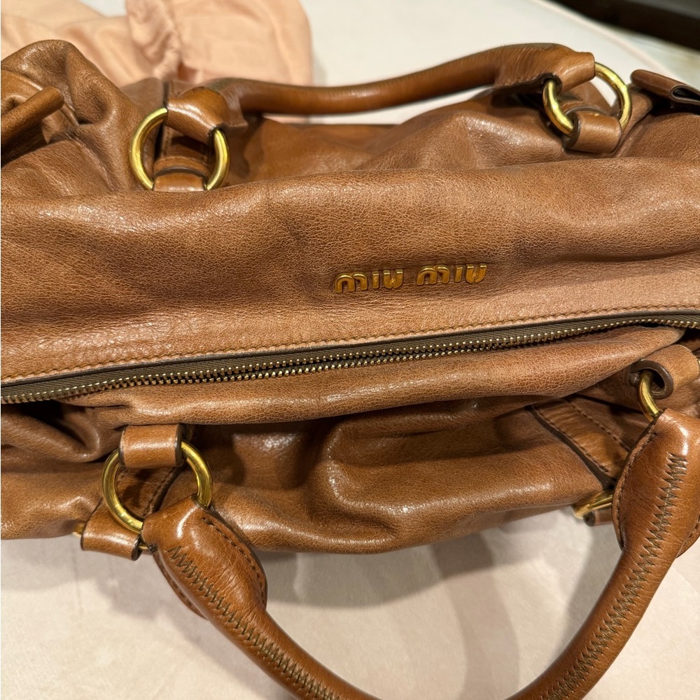 Miu Miu Vitello Lux Bow Bag Satchel - Picture 13 of 17